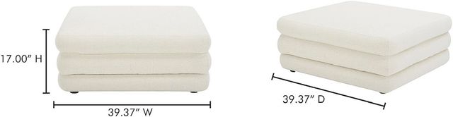 Moe's Home Collection Lowtide Warm White Ottoman-2