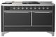 Ilve® Majestic III 60" Graphite Matte Pro Style Dual Fuel Liquid Propane Range with Solid Door and Chrome Trim-0