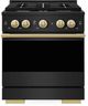 ZLINE Marino 30" Black Stainless Steel Pro Style Gas Range with Polished Gold Accents-0