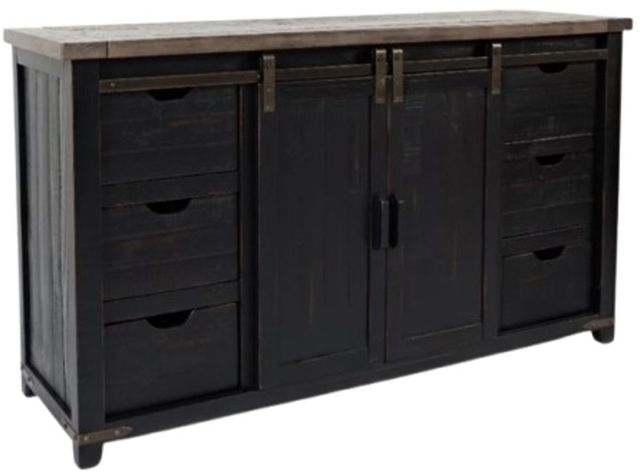 Jofran Inc. Madison County Vintage Black 60'' Barn Door Server-0