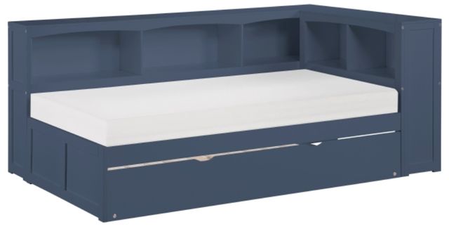 Homelegance® Nora Blue Twin Bookcase Corner Platform Bed-2