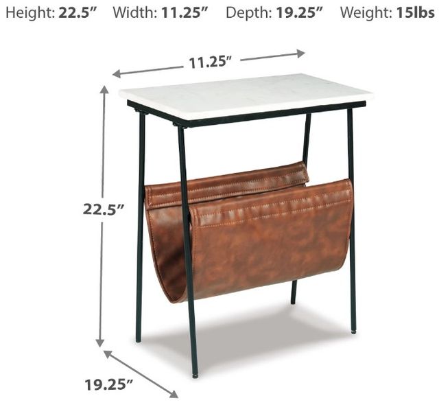 Signature Design by Ashley® Etanbury White Accent Table with Black Base-4
