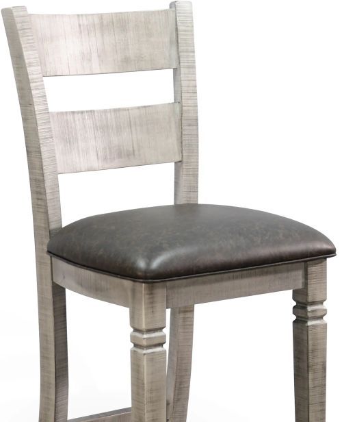 Sunny Designs™ Alpine Gray/Black 30" Ladderback Bar Stool-3