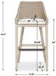Uttermost® Paloma Cerused Wheat/Oatmeal Wicker Indoor-Outdoor Bar Stool with Cushion-2