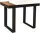 Moe's Home Collection Blox Black Iron Side Table with Brown and White Top-1