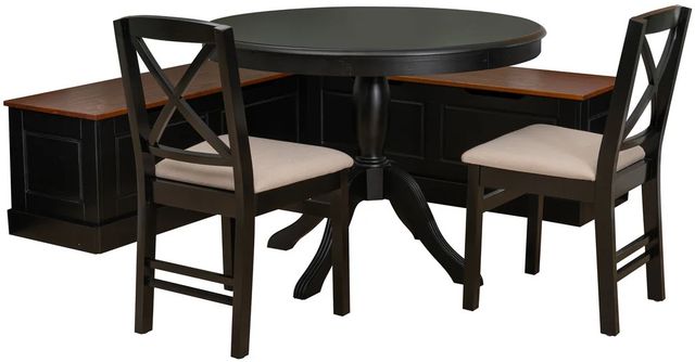 Linon Norah 4-Piece Black/Walnut Dining Set-1