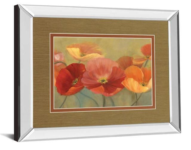 Classy Art Summer poppies by Sandra Iafrate Mirror Framed Wall Art-1