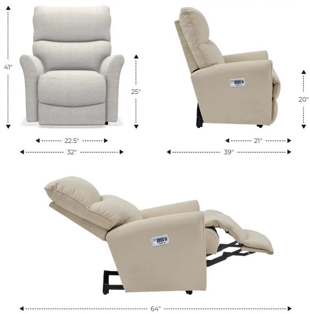 La-Z-Boy® Rowan Ash Power Wall Recliner with Headrest and Lumbar-2