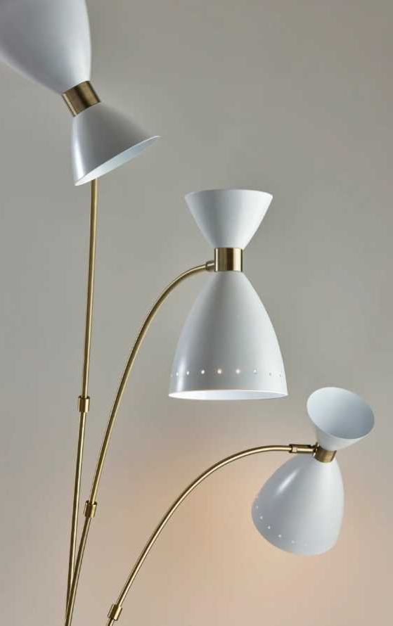 Adesso® Oscar White 3-Arm Arc Floor Lamp-1