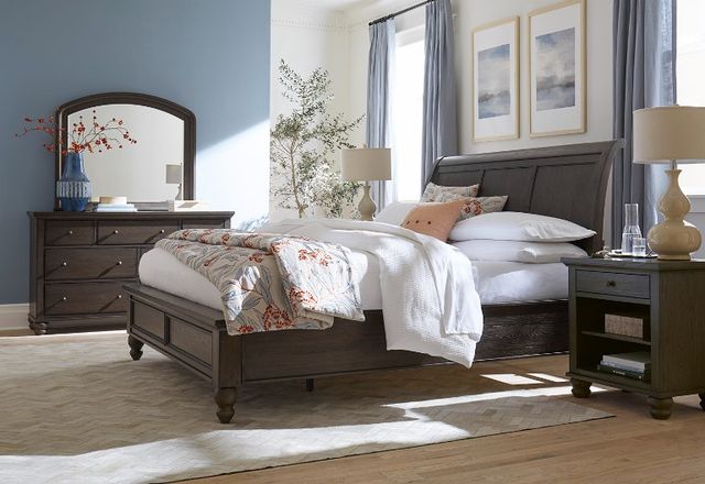 aspenhome® Cambridge Cracked Pepper California King Sleigh Bed-3