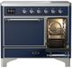 Ilve® Majestic III 40" Midnight Blue Pro Style Induction Range with Solid Door and Chrome Trim-4