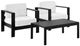 Linon Key Largo 3-Piece Black/White Aluminum/Fabric Outdoor Conversation Set-0