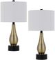 Cal® Lighting & Accessories Ashland 2-Piece Antique Brass/Black Table Lamp Set-0