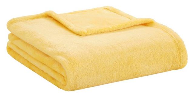 Olliix by Intelligent Design Microlight Plush Yellow Throw-0