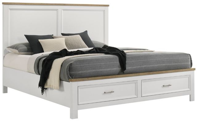 Crown Mark Aston White King Storage Platform Bed-0