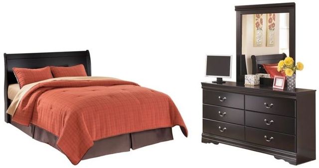 Signature Design by Ashley® Huey Vineyard 2-Piece Black Queen Sleigh Headboard Set-0
