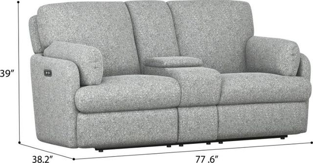 Emerald Home Albus Speckled Gray Power Reclining Loveseat with Console-3