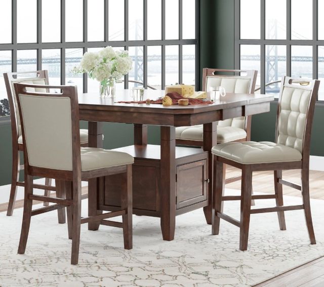 Jofran Inc. Manchester Merlot Square High-Low Dining Table-1