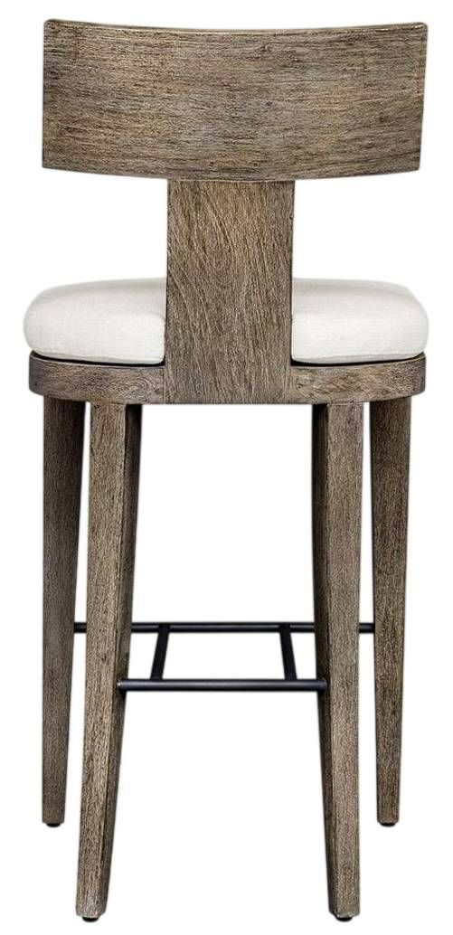 Uttermost® Cellini Weathered Gray Wooden Outdoor Bar Stool-4
