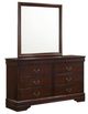 Elements International Louis Philippe Cherry Drawer Dresser and Mirror Set-1