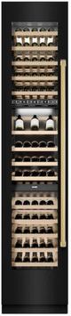 ZLINE Autograph Edition 18 in. 9 Cu. Ft. Triple Zone 68 Bottle Left Hinge Column Wine Cooler in Black Stainless Steel with Polished Gold Accents-2