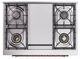Ilve® Nostalgie II Noblesse 36'' Glossy Black Pro Style Dual Fuel Range with Brass Trim-4