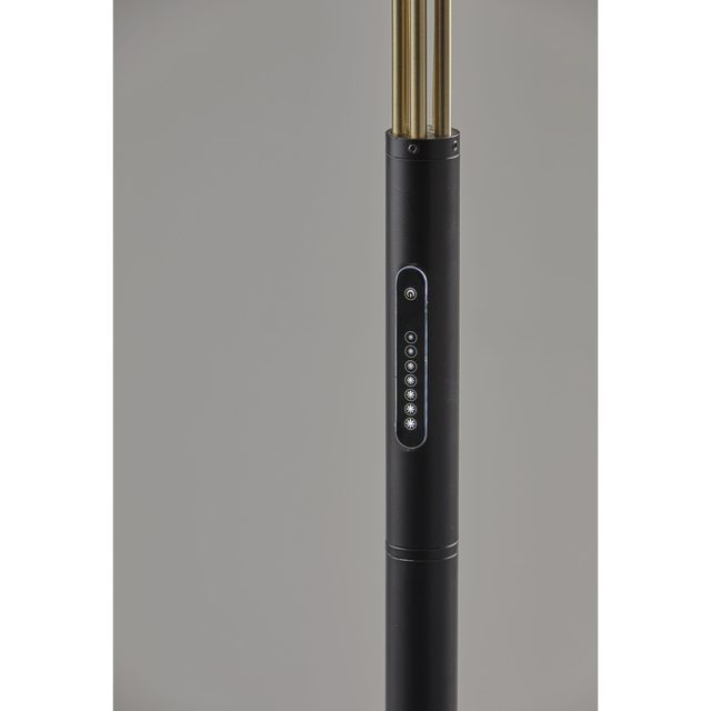 Adesso® Zodiac Black/Antique Brass LED Arc Lamp-2
