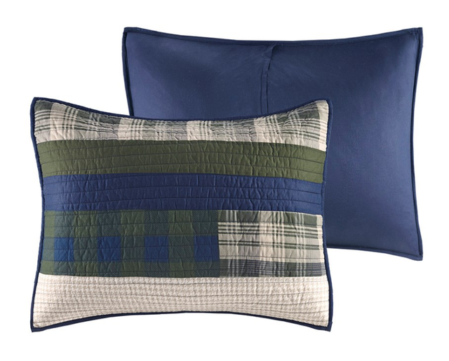 Olliix by Woolrich Spruce Hill Green Full/Queen Oversized Cotton Quilt Mini Set-1