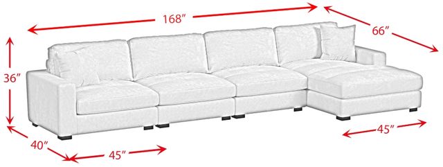 Elements International Arizona 4-Piece Steno Black Right-Arm Facing Sectional and Chaise-2