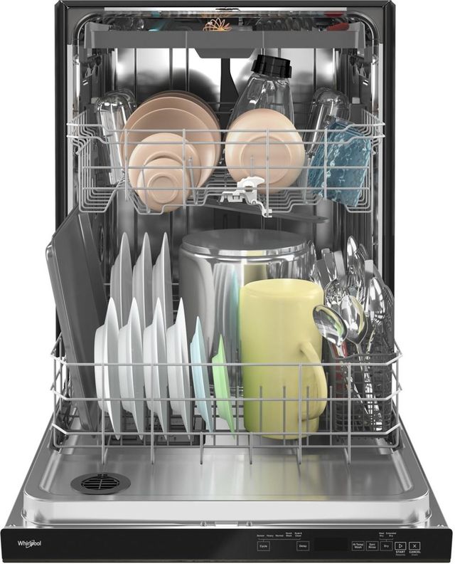 Whirlpool® 24" Fingerprint Resistant Black Stainless Top Control Built In Dishwasher-2