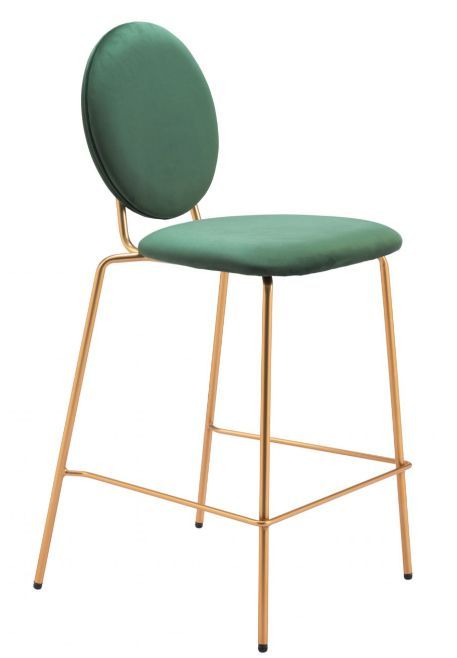 Zuo® Modern Odessa Gold/Green Counter Stool-3