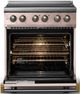 Viking® 5 Series 30" Blush Pro Style Induction Range with Brushed Brass Trim-1