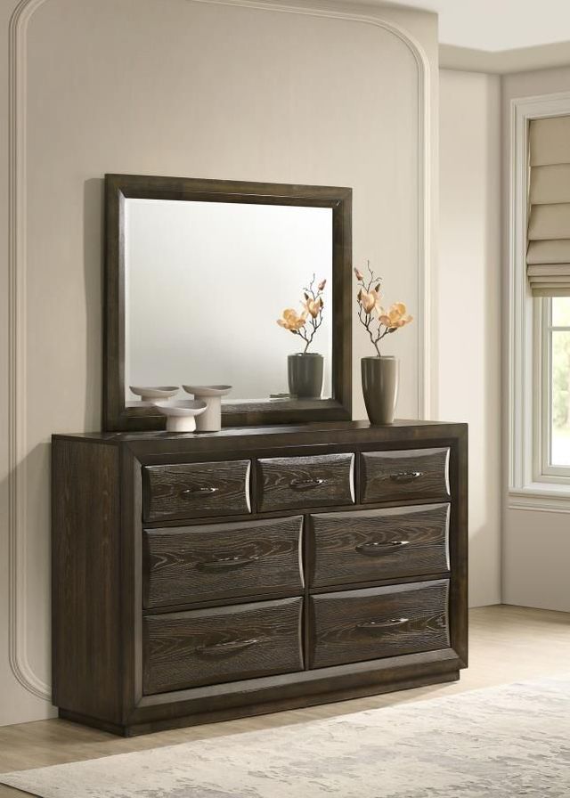 Coaster® Atlas Dark Oak Dresser and Mirror Set-1