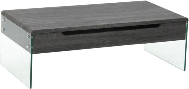 Brassex Inc. Grey Coffee Table with Glass Base-0