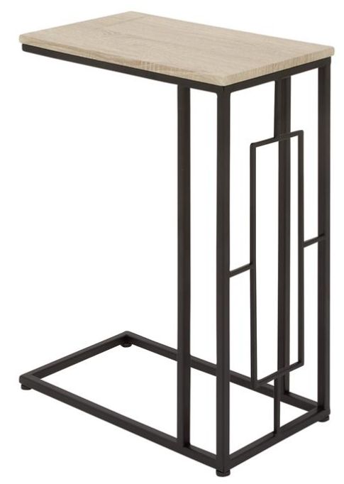 Deco Marche Cream Accent Table with Black Base-1