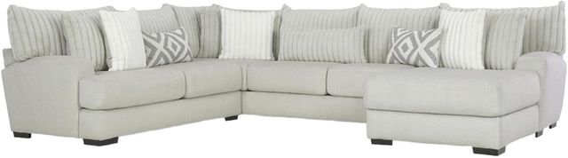 Albany Industries 3-Piece Tweed Silver Sectional-0