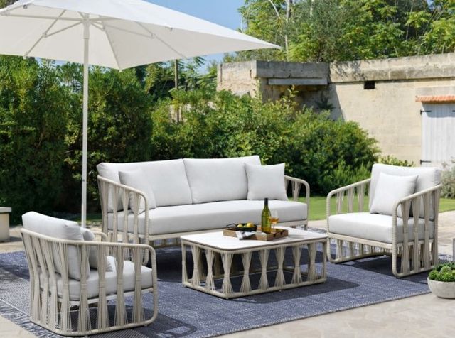 Intercon Alexa White Aluminum/Fabric Outdoor Sofa-4