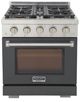 Kucht Professional KFX Series 30" Stainless Steel Pro Style Propane Gas Range with Cement Gray Door and True Simmer Burners-0