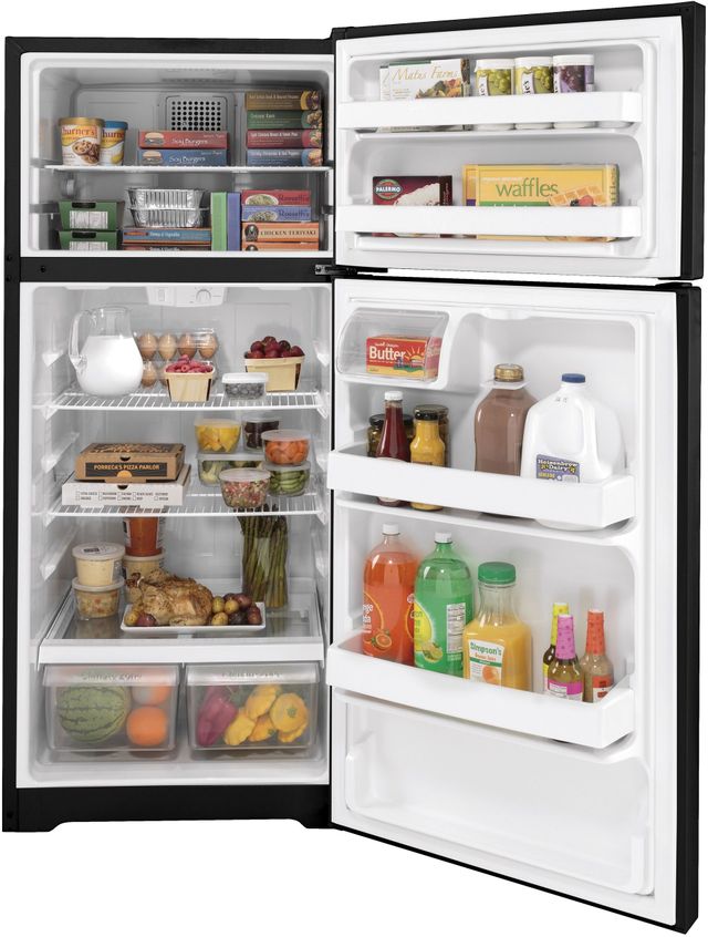 GE® 28 in. 16.6 Cu. Ft. Black Top Freezer Refrigerator-2
