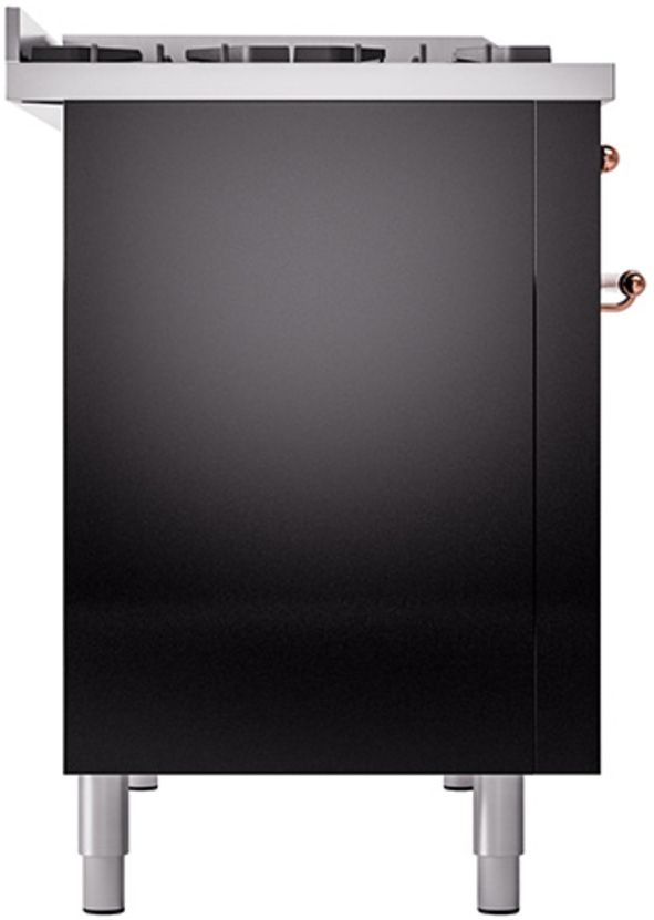 Ilve® Nostalgie II Series 48" Glossy Black Pro Style Dual Fuel Range-3