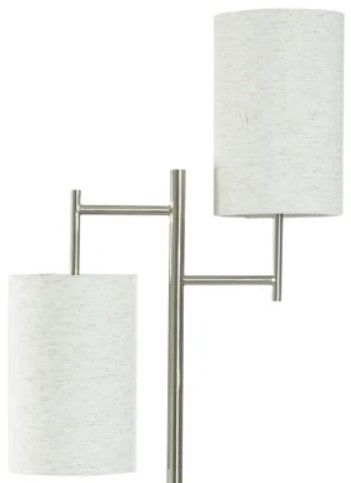 StyleCraft Silver/White Steel Table Lamp-1