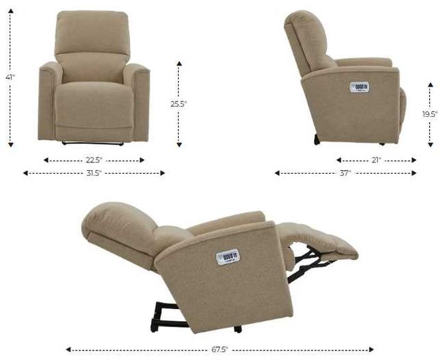 La-Z-Boy® Cade Linen Power Wall Recliner with Headrest and Lumbar-2