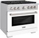 ZLINE Paramount 36" Stainless Steel Pro Style Dual Fuel Range with White Matte Door-2