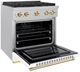 ZLINE Autograph Edition Paramount 30" Satin Stainless Steel Pro Style Dual Fuel Range with White Matte Door and Polished Gold Accents-3