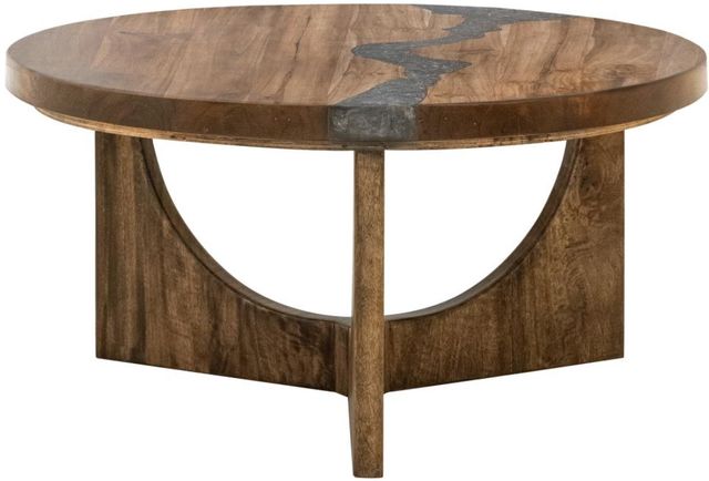 International Furniture Direct Silver Brown Cocktail Table-0