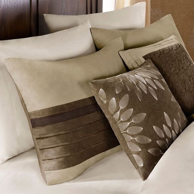Olliix by Madison Park Natural Queen Palmer 7 Piece Comforter Set-3