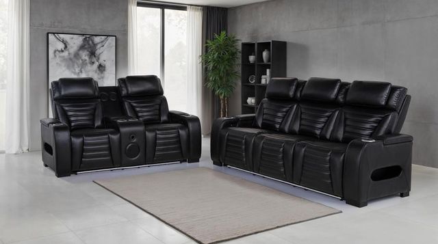 Coaster® Zuma 2-Piece Black Power Sofa Set with Power Headrest-1
