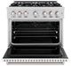 ZLINE Classic Series 36" Stainless Steel Pro Style Dual Fuel Range with White Matte Door-1
