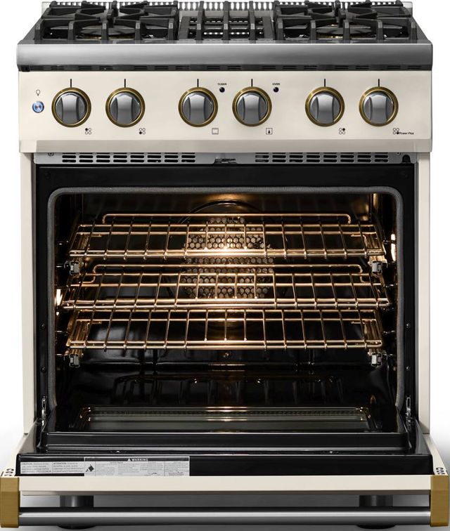 Viking® 5 Series 30" Pure White Pro Style Dual Fuel (LP) Range with Polished Chrome Trim-1