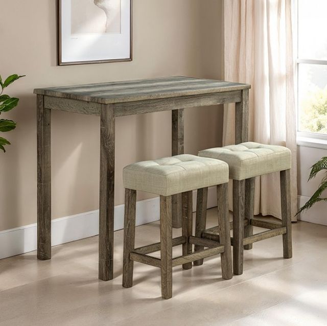 Furniture of America® Adelaide 3-Piece Brown/Beige Dining Table Set-1